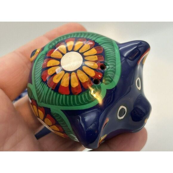 Salt And Pepper Shakers Televera Mexico Signed Mexican Pottery Pigs‎ Colorful - Picture 6 of 10